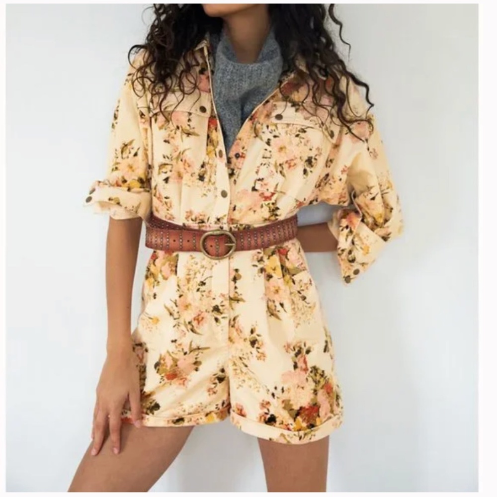 Tapestry Corduroy Hipster Boho Bohemian Vaca Boho Peasant Art Jumpsuit Romper